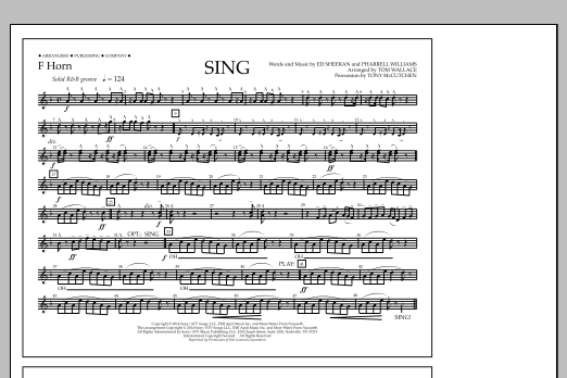 Tom Wallace Sing - F Horn Sheet Music Notes & Chords for Marching Band - Download or Print PDF