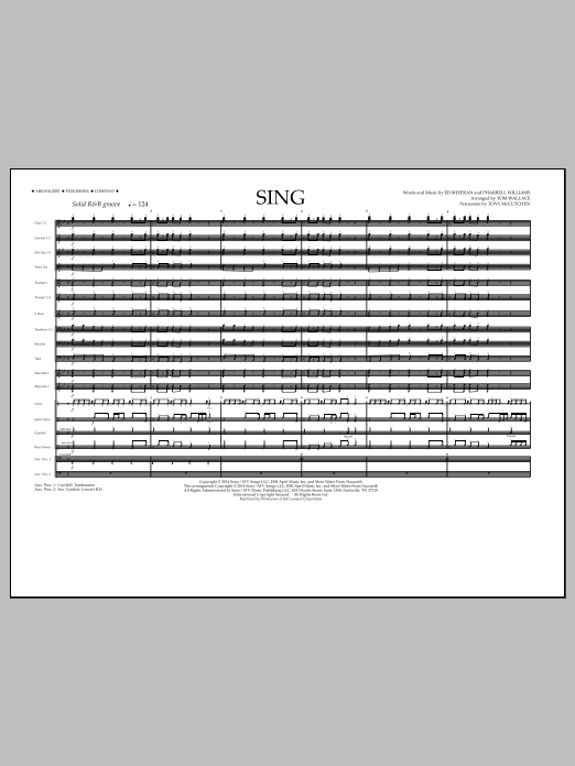 Tom Wallace Sing - Full Score Sheet Music Notes & Chords for Marching Band - Download or Print PDF
