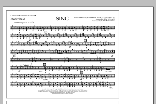 Tom Wallace Sing - Marimba 2 Sheet Music Notes & Chords for Marching Band - Download or Print PDF