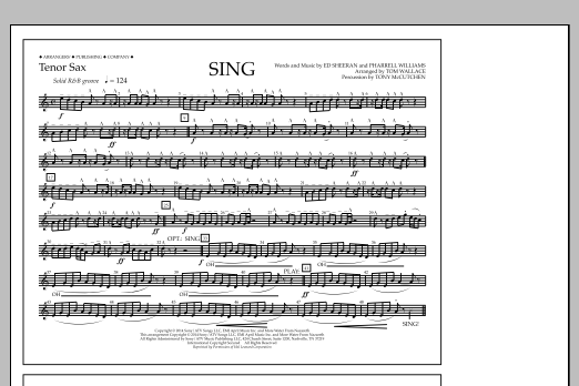 Tom Wallace Sing - Tenor Sax Sheet Music Notes & Chords for Marching Band - Download or Print PDF