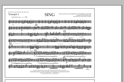 Tom Wallace Sing - Trumpet 1 Sheet Music Notes & Chords for Marching Band - Download or Print PDF
