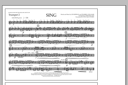 Tom Wallace Sing - Trumpet 2 Sheet Music Notes & Chords for Marching Band - Download or Print PDF