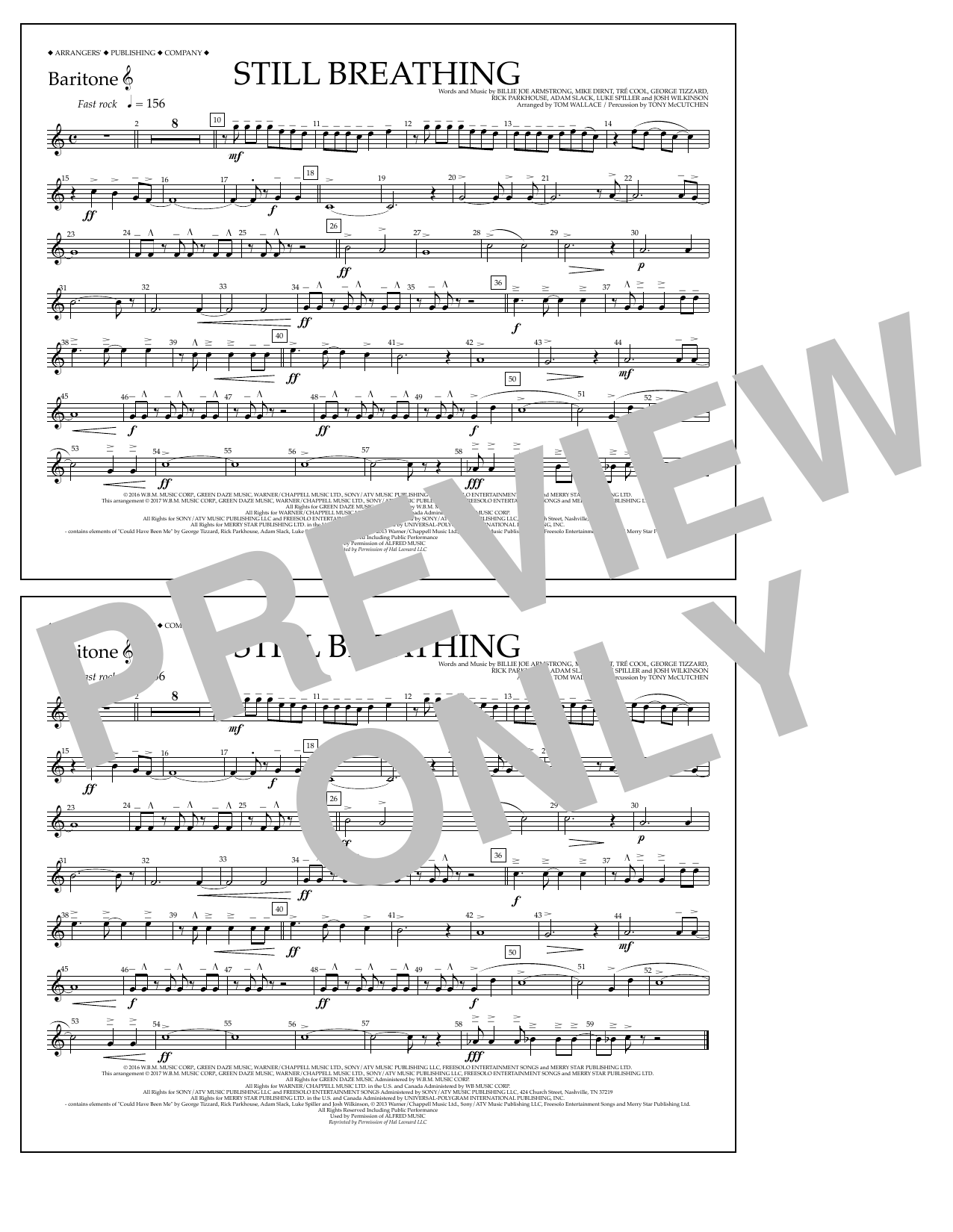 Tom Wallace Still Breathing - Baritone T.C. Sheet Music Notes & Chords for Marching Band - Download or Print PDF