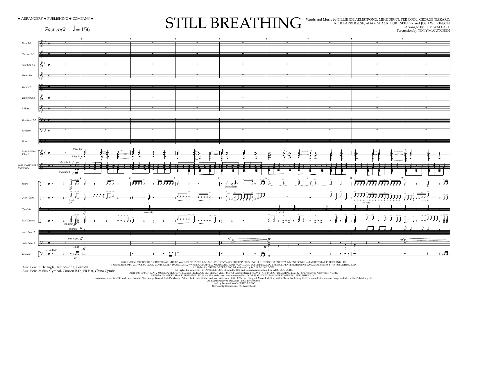 Tom Wallace Still Breathing - Full Score Sheet Music Notes & Chords for Marching Band - Download or Print PDF