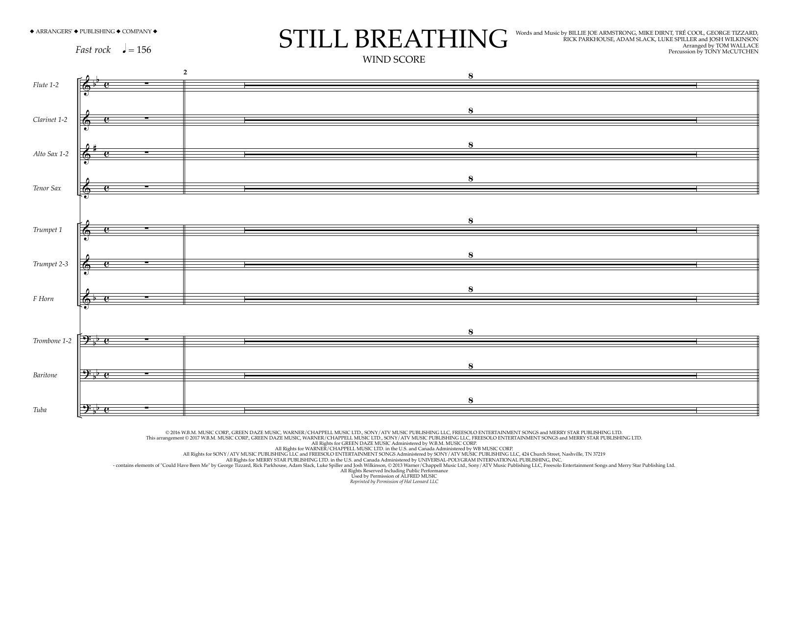 Tom Wallace Still Breathing - Wind Score Sheet Music Notes & Chords for Marching Band - Download or Print PDF