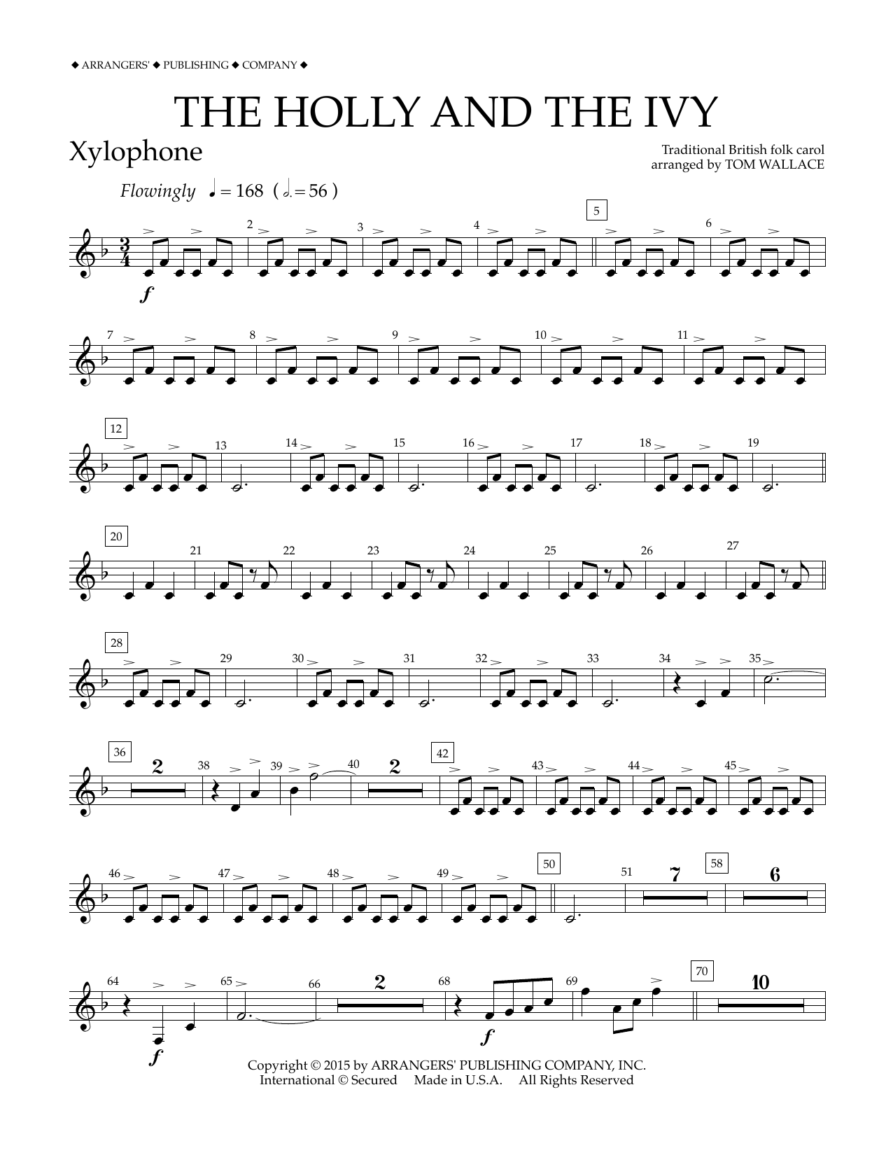 Tom Wallace The Holly and the Ivy - Xylophone Sheet Music Notes & Chords for Concert Band - Download or Print PDF