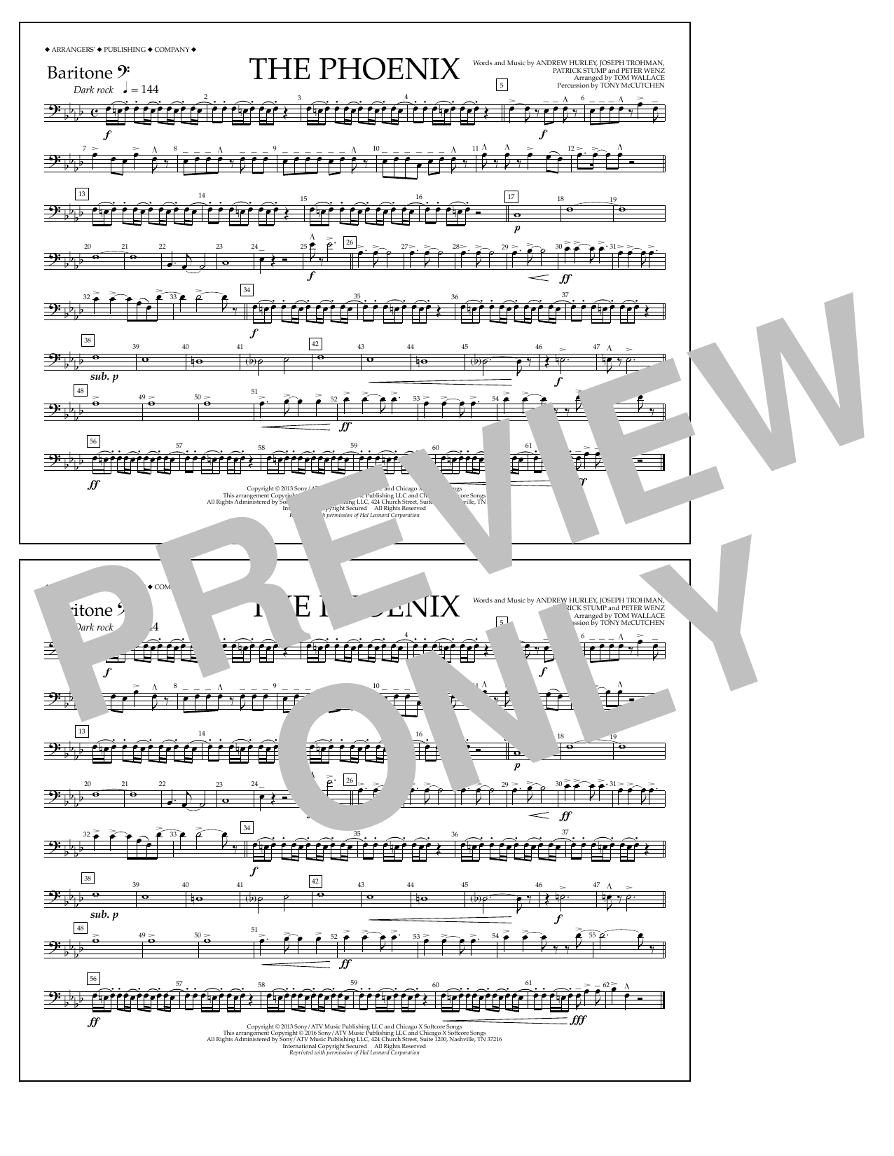 Tom Wallace The Phoenix - Baritone B.C. Sheet Music Notes & Chords for Marching Band - Download or Print PDF