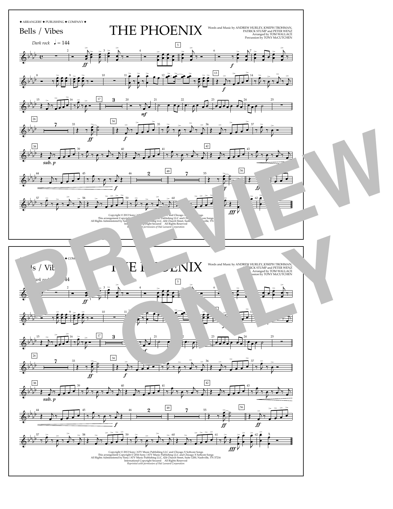 Tom Wallace The Phoenix - Bells/Vibes Sheet Music Notes & Chords for Marching Band - Download or Print PDF