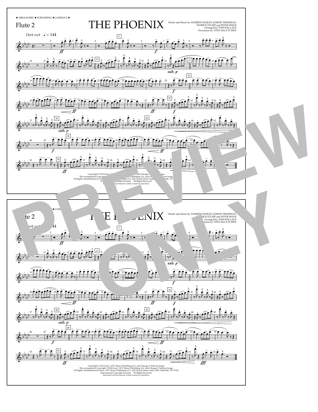 Tom Wallace The Phoenix - Flute 2 Sheet Music Notes & Chords for Marching Band - Download or Print PDF