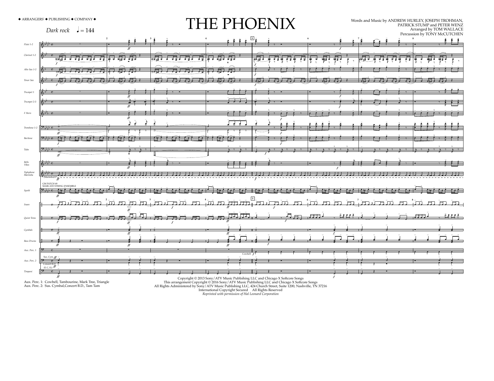 Tom Wallace The Phoenix - Full Score Sheet Music Notes & Chords for Marching Band - Download or Print PDF