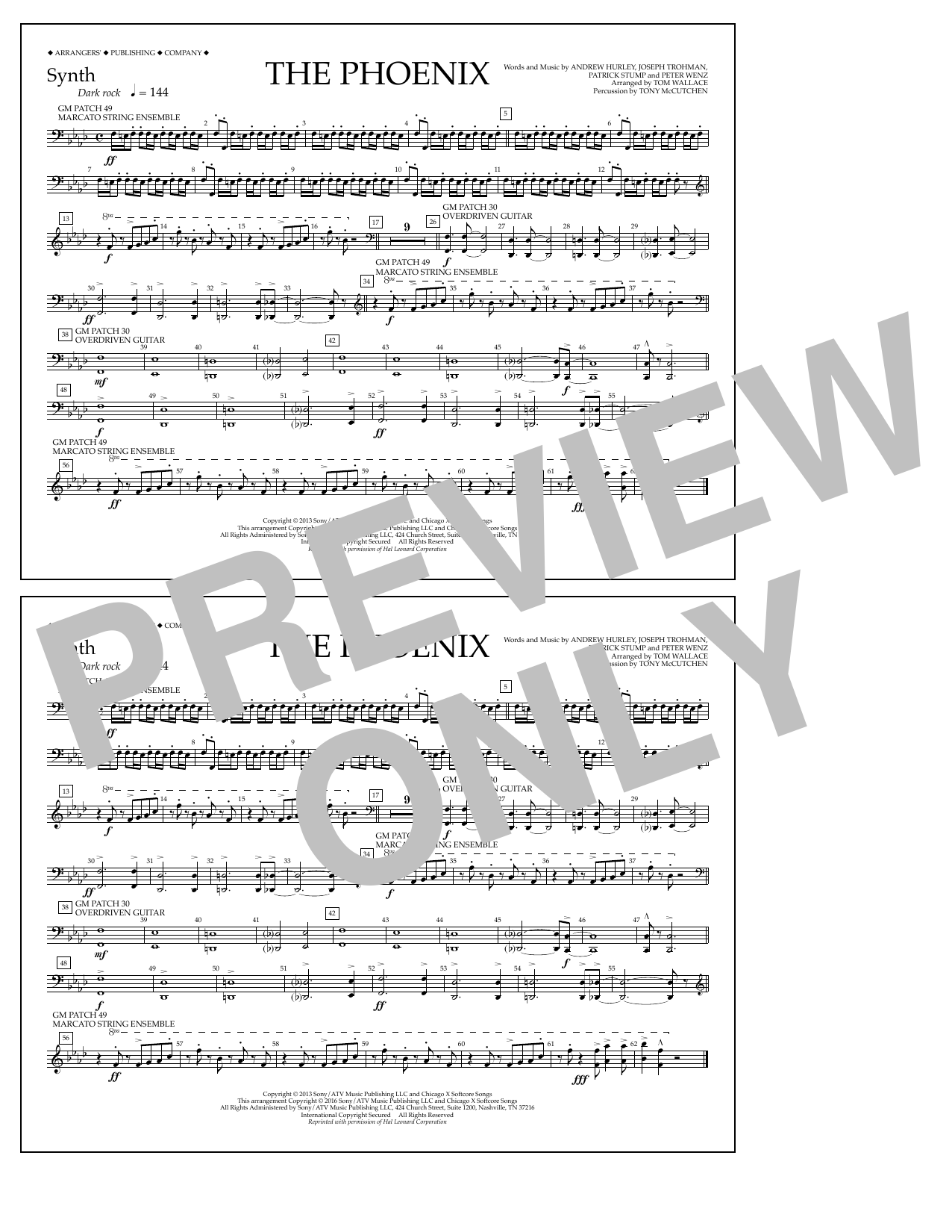 Tom Wallace The Phoenix - Synthesizer Sheet Music Notes & Chords for Marching Band - Download or Print PDF