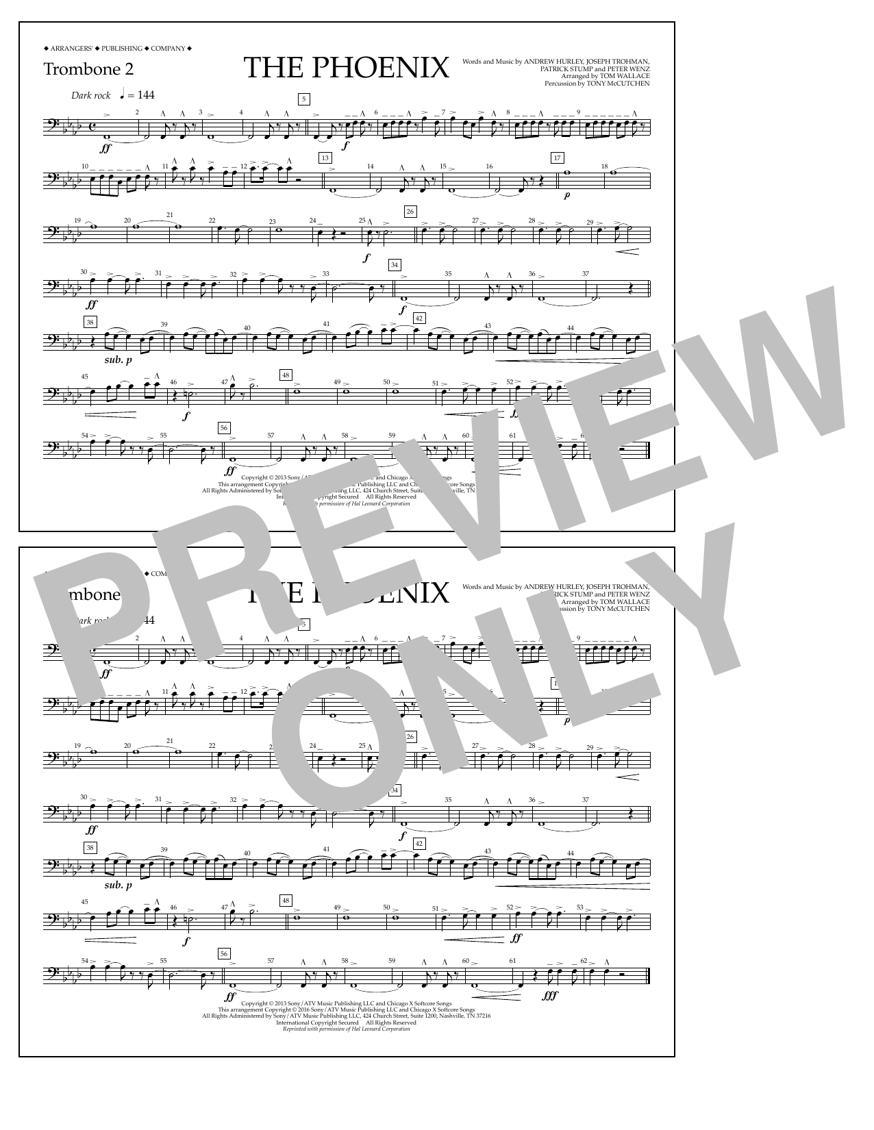 Tom Wallace The Phoenix - Trombone 2 Sheet Music Notes & Chords for Marching Band - Download or Print PDF