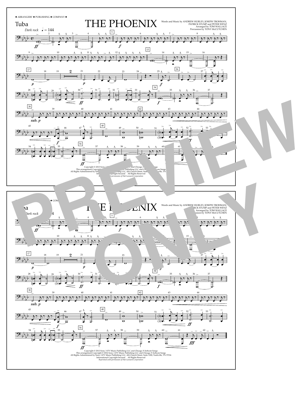 Tom Wallace The Phoenix - Tuba Sheet Music Notes & Chords for Marching Band - Download or Print PDF