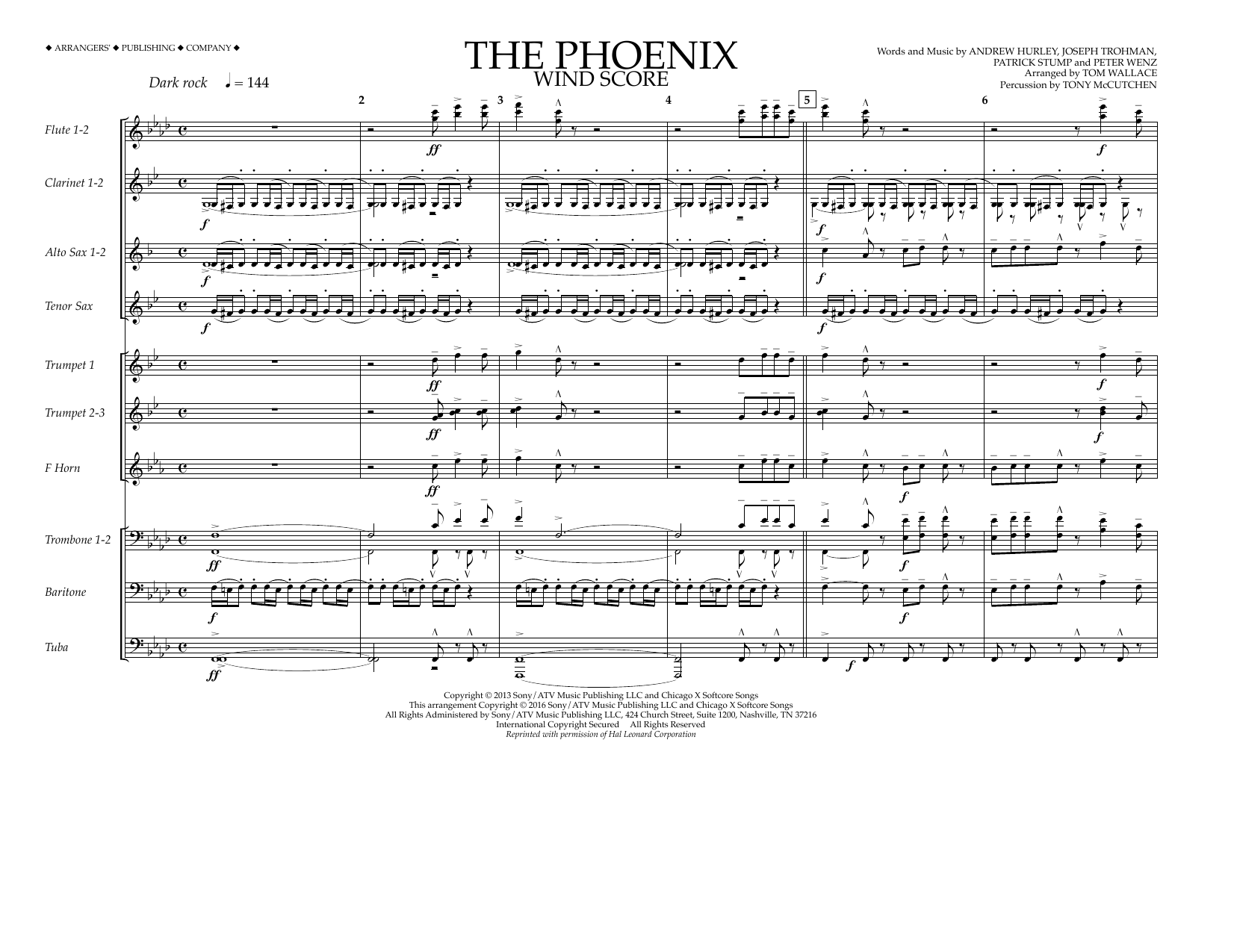 Tom Wallace The Phoenix - Wind Score Sheet Music Notes & Chords for Marching Band - Download or Print PDF