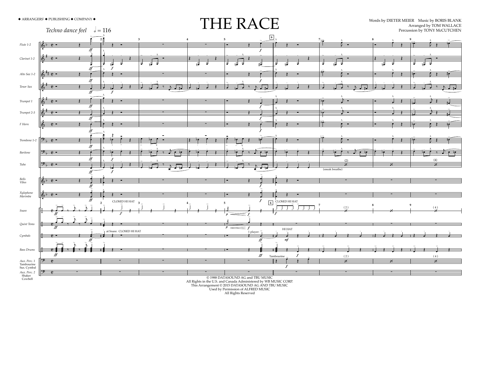 Tom Wallace The Race - Full Score Sheet Music Notes & Chords for Marching Band - Download or Print PDF