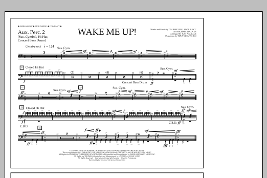 Tom Wallace Wake Me Up! - Aux. Perc. 2 Sheet Music Notes & Chords for Marching Band - Download or Print PDF