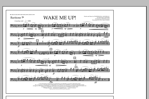 Tom Wallace Wake Me Up! - Baritone B.C. Sheet Music Notes & Chords for Marching Band - Download or Print PDF