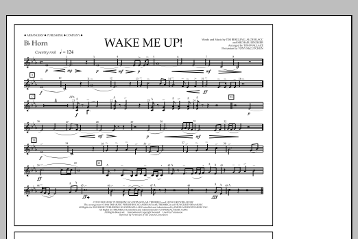 Tom Wallace Wake Me Up! - Bb Horn Sheet Music Notes & Chords for Marching Band - Download or Print PDF