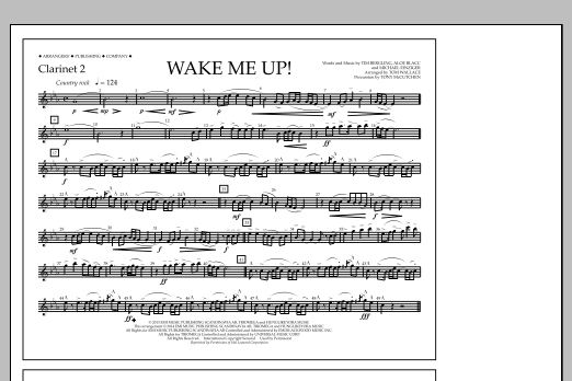 Tom Wallace Wake Me Up! - Clarinet 2 Sheet Music Notes & Chords for Marching Band - Download or Print PDF