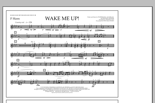 Tom Wallace Wake Me Up! - F Horn Sheet Music Notes & Chords for Marching Band - Download or Print PDF