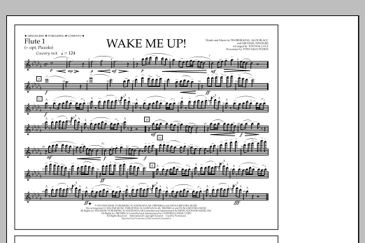 Tom Wallace Wake Me Up! - Flute 1 Sheet Music Notes & Chords for Marching Band - Download or Print PDF