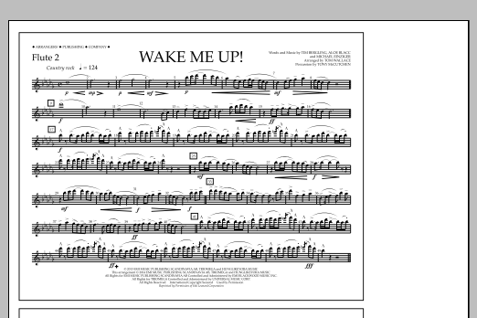 Tom Wallace Wake Me Up! - Flute 2 Sheet Music Notes & Chords for Marching Band - Download or Print PDF