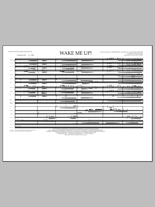 Tom Wallace Wake Me Up! - Full Score Sheet Music Notes & Chords for Marching Band - Download or Print PDF