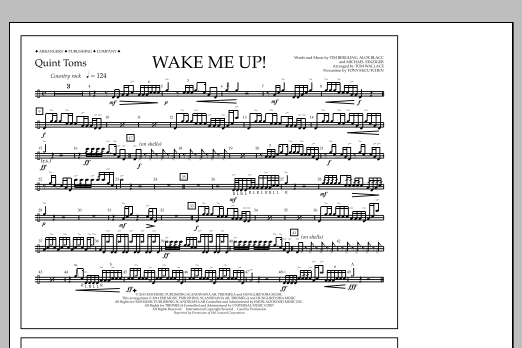 Tom Wallace Wake Me Up! - Quint-Toms Sheet Music Notes & Chords for Marching Band - Download or Print PDF