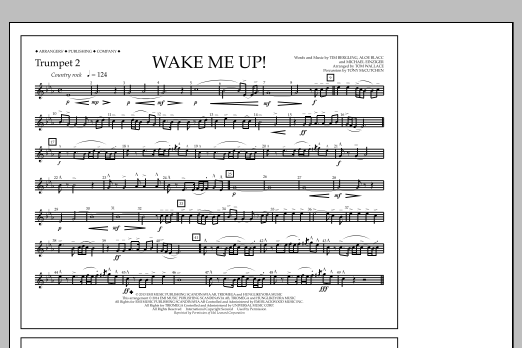 Tom Wallace Wake Me Up! - Trumpet 2 Sheet Music Notes & Chords for Marching Band - Download or Print PDF