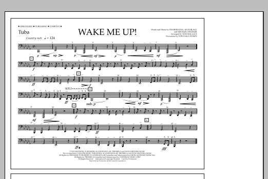 Tom Wallace Wake Me Up! - Tuba Sheet Music Notes & Chords for Marching Band - Download or Print PDF