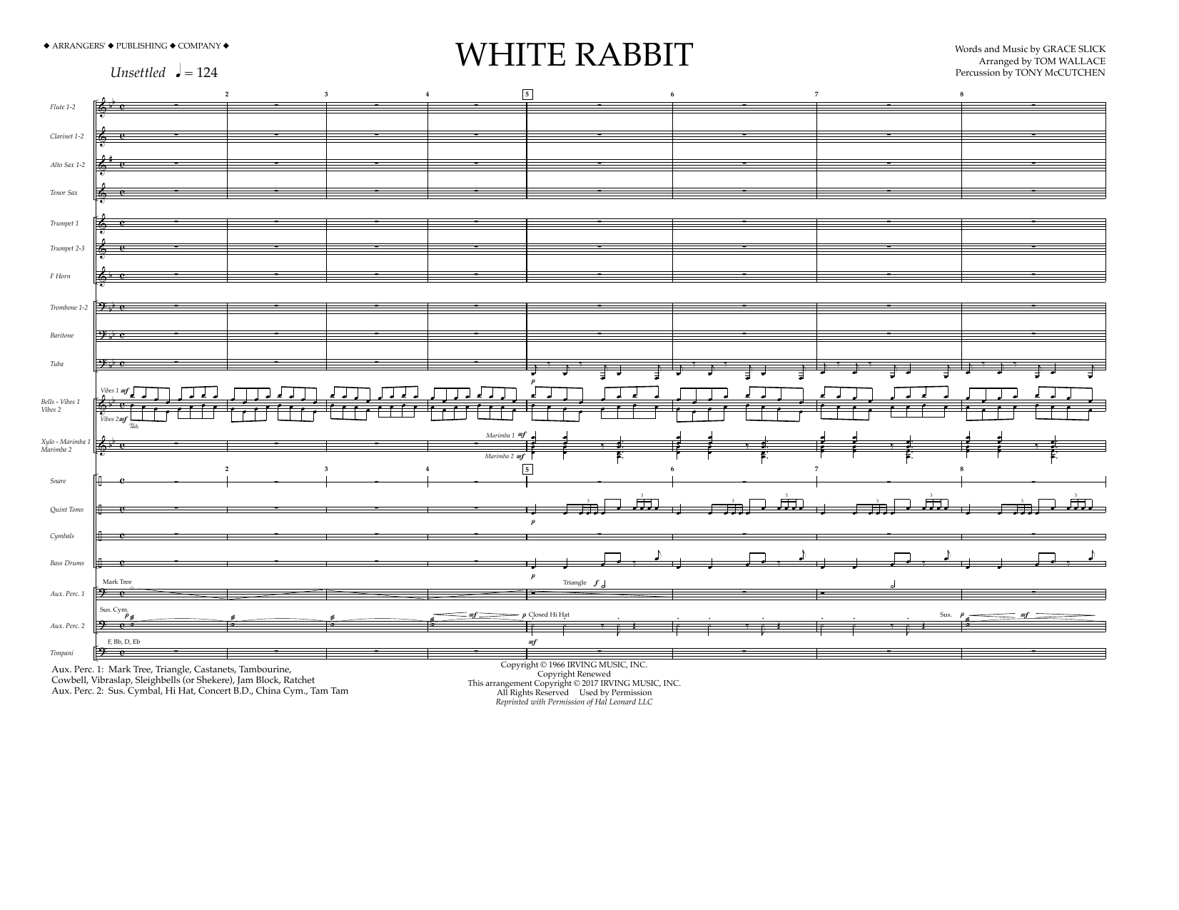 Tom Wallace White Rabbit - Full Score Sheet Music Notes & Chords for Marching Band - Download or Print PDF