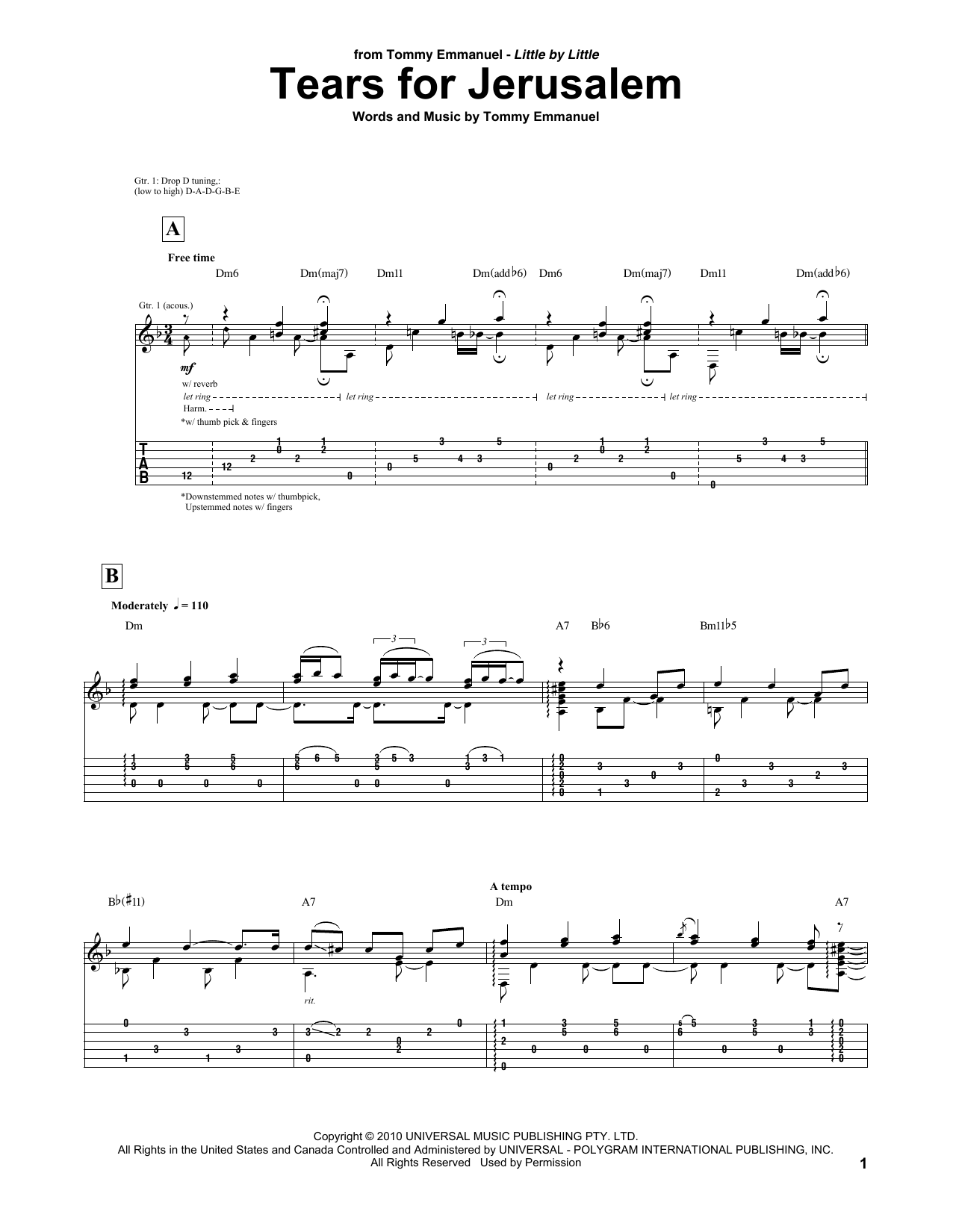 Tommy Emmanuel Tears For Jerusalem Sheet Music Notes & Chords for Guitar Tab - Download or Print PDF Tommy Emmanuel Tears For Jerusalem Sheet Music Notes & Chords for Guitar Tab - Download or Print PDF