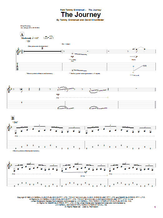 Tommy Emmanuel The Journey Sheet Music Notes & Chords for Guitar Tab - Download or Print PDF Tommy Emmanuel The Journey Sheet Music Notes & Chords for Guitar Tab - Download or Print PDF