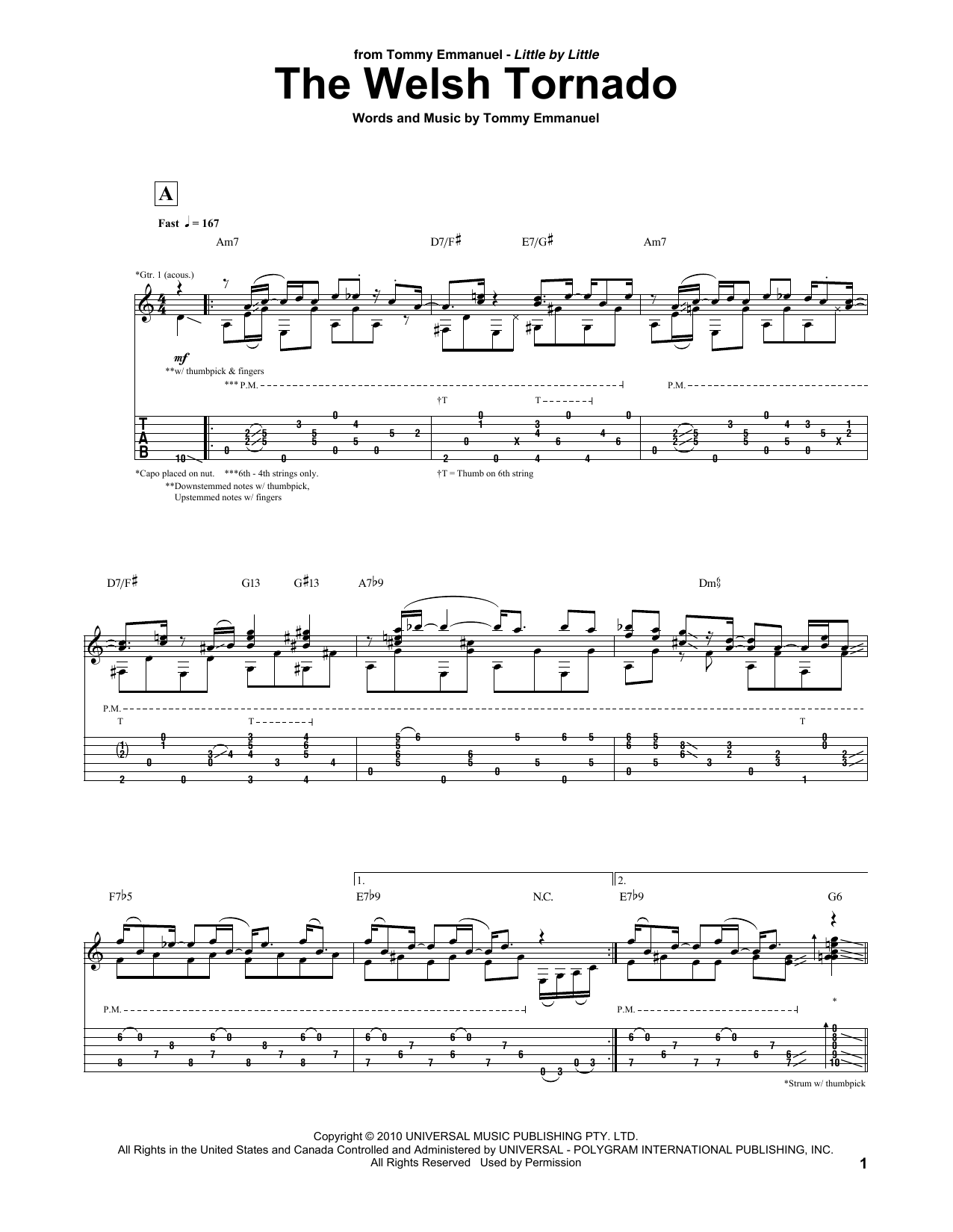 Tommy Emmanuel The Welsh Tornado Sheet Music Notes & Chords for Guitar Tab - Download or Print PDF