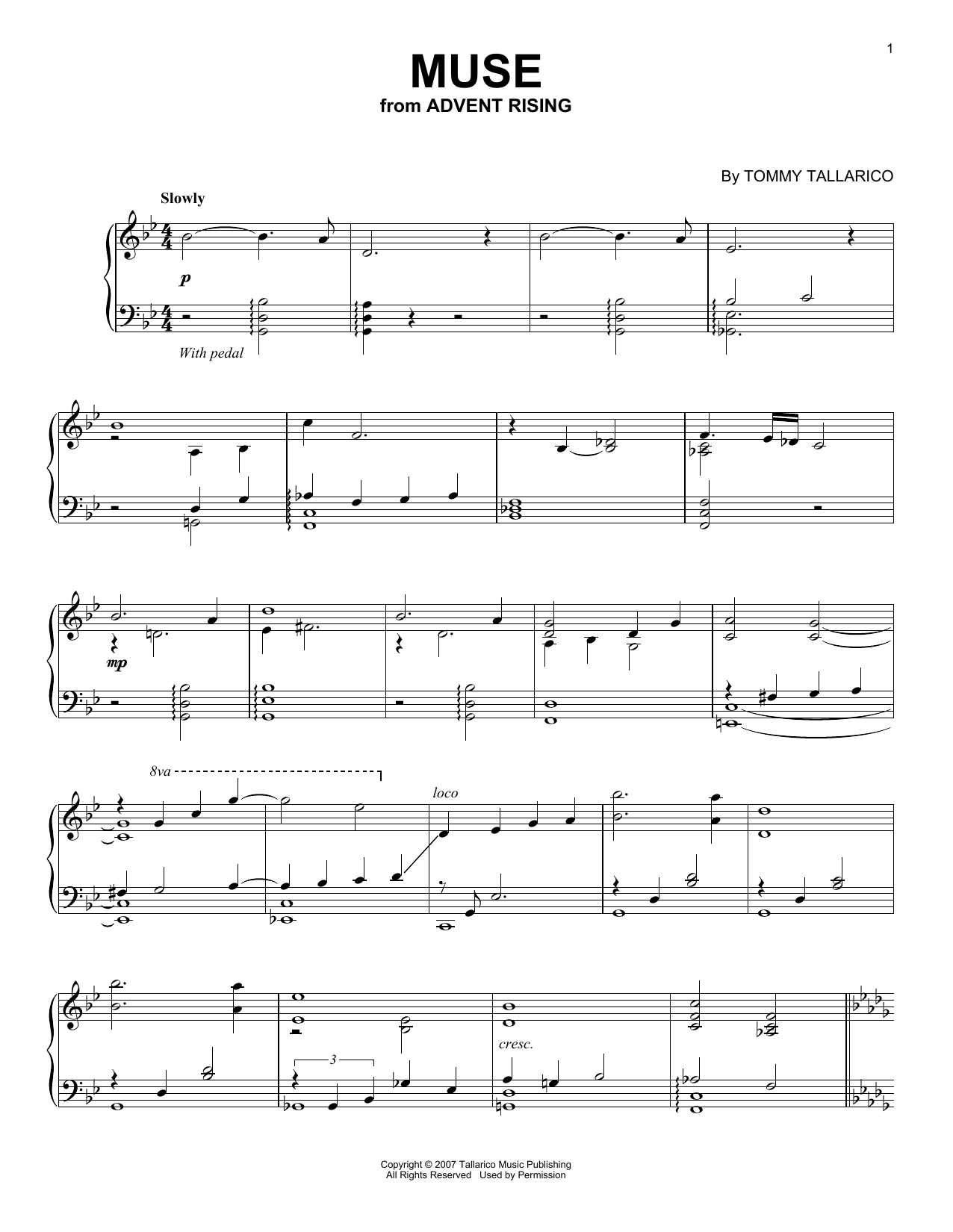 Tommy Tallarico Muse Sheet Music Notes & Chords for Piano - Download or Print PDF