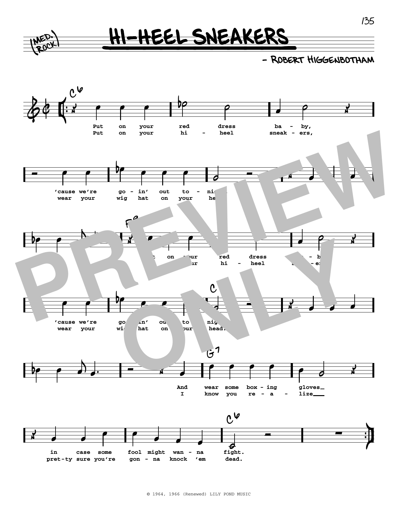 Tommy Tucker Hi-Heel Sneakers (High Voice) Sheet Music Notes & Chords for Real Book – Melody, Lyrics & Chords - Download or Print PDF