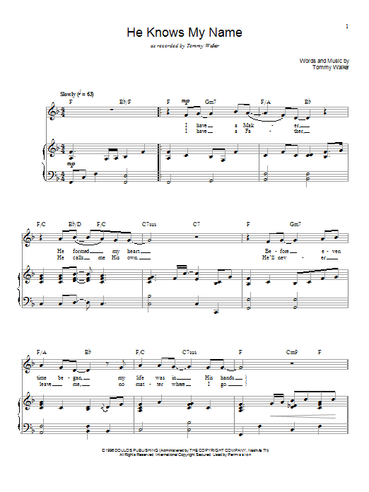 Tommy Walker He Knows My Name Sheet Music Notes & Chords for Ukulele - Download or Print PDF