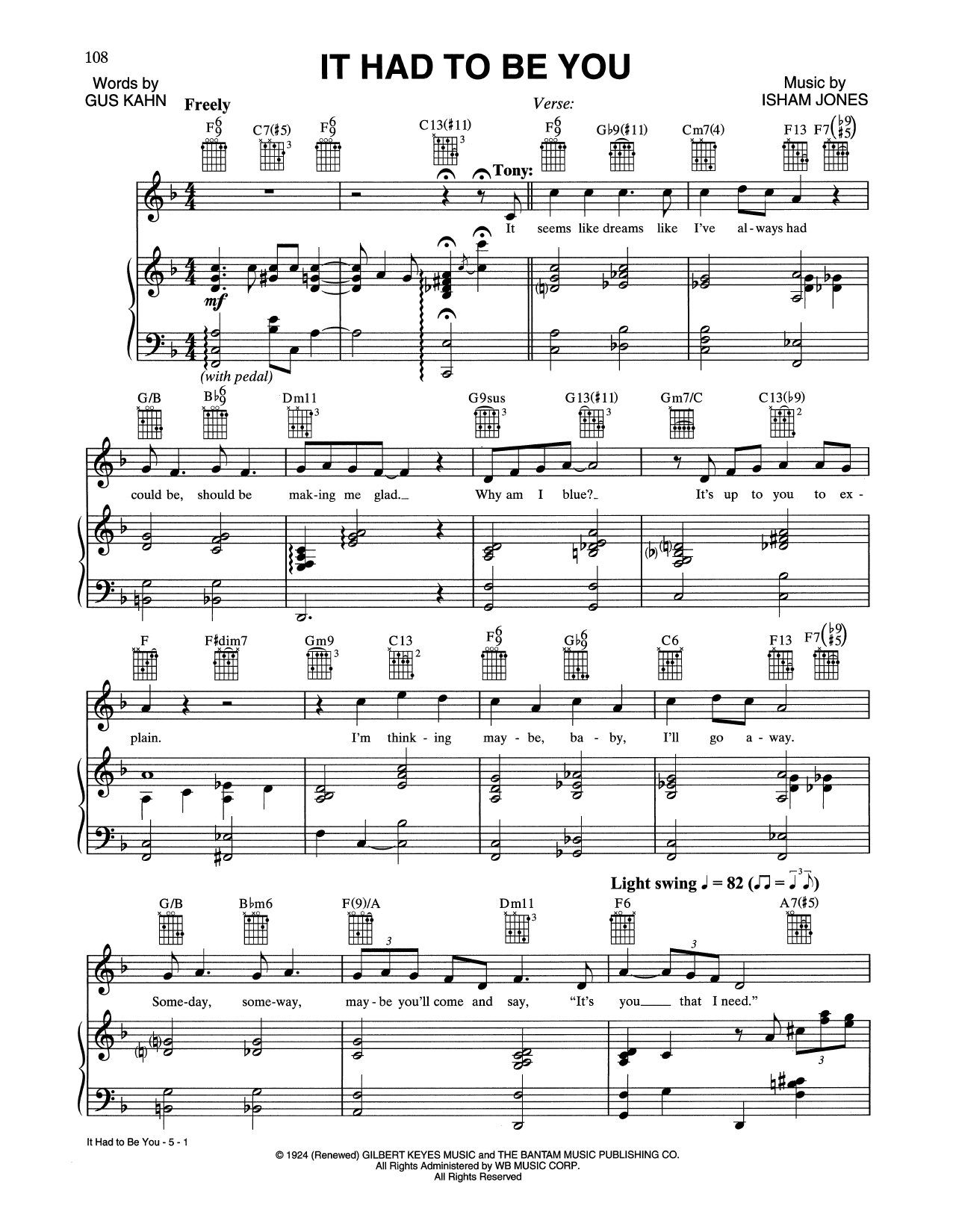 Tony Bennett & Carrie Underwood It Had To Be You Sheet Music Notes & Chords for Piano, Vocal & Guitar (Right-Hand Melody) - Download or Print PDF