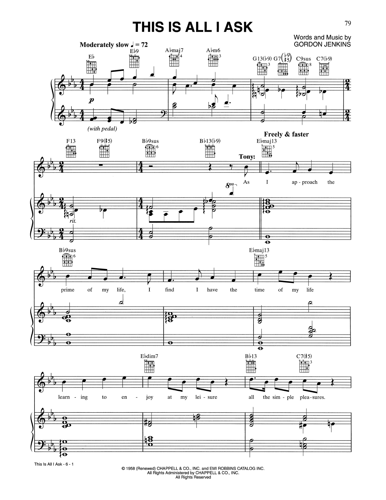 Tony Bennett & Josh Groban This Is All I Ask (Beautiful Girls Walk A Little Slower) Sheet Music Notes & Chords for Piano, Vocal & Guitar (Right-Hand Melody) - Download or Print PDF