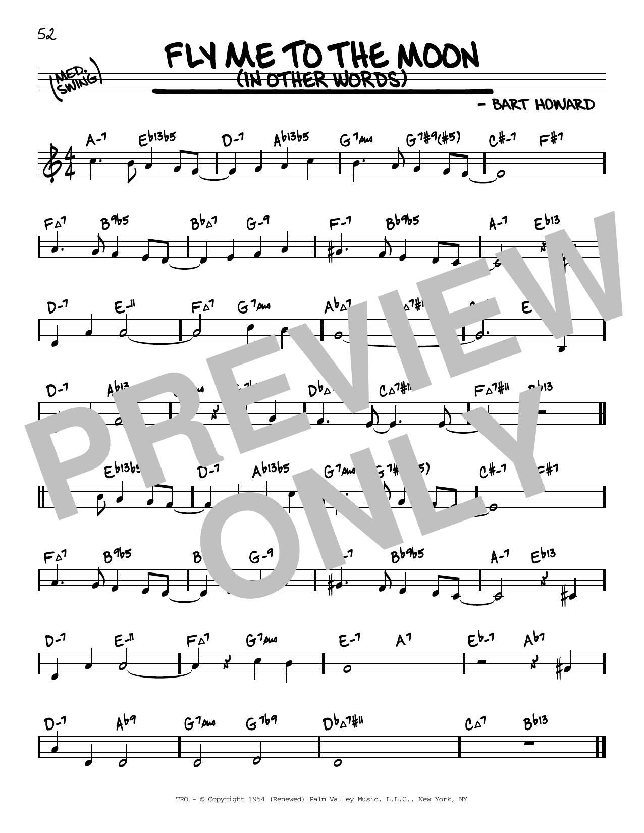 Tony Bennett Fly Me To The Moon (In Other Words) (arr. David Hazeltine) Sheet Music Notes & Chords for Real Book – Enhanced Chords - Download or Print PDF