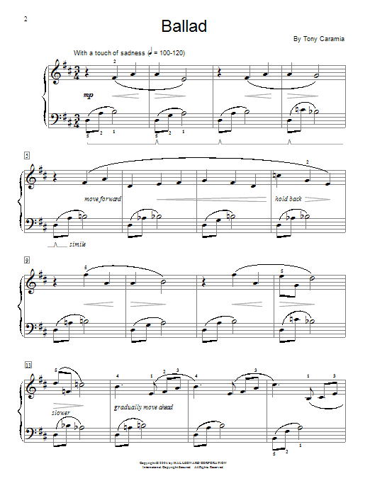 Tony Caramia Ballad Sheet Music Notes & Chords for Educational Piano - Download or Print PDF