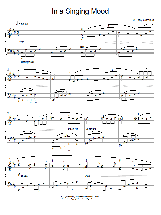Tony Caramia In A Singing Mood Sheet Music Notes & Chords for Educational Piano - Download or Print PDF Tony Caramia In A Singing Mood Sheet Music Notes & Chords for Educational Piano - Download or Print PDF