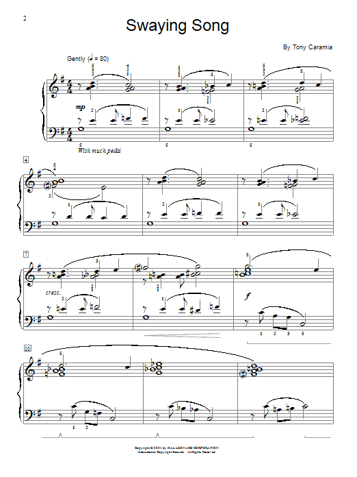 Tony Caramia Swaying Song Sheet Music Notes & Chords for Educational Piano - Download or Print PDF