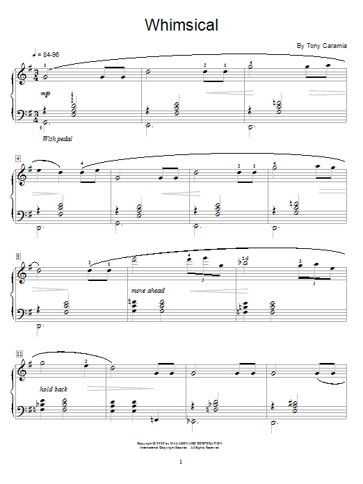 Tony Caramia Whimsical Sheet Music Notes & Chords for Educational Piano - Download or Print PDF