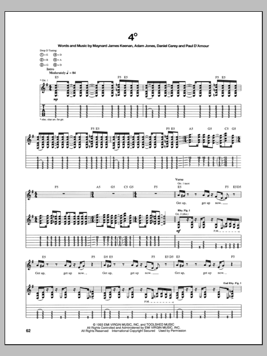 Tool 4 Degrees Sheet Music Notes & Chords for Guitar Tab - Download or Print PDF