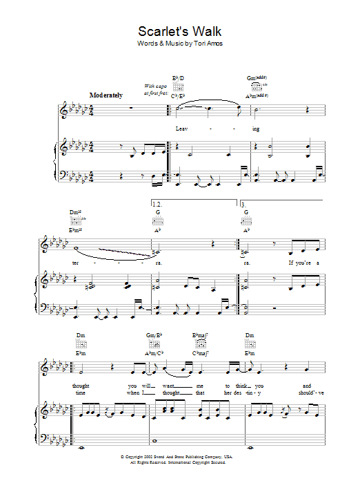 Tori Amos Scarlet's Walk Sheet Music Notes & Chords for Piano, Vocal & Guitar - Download or Print PDF