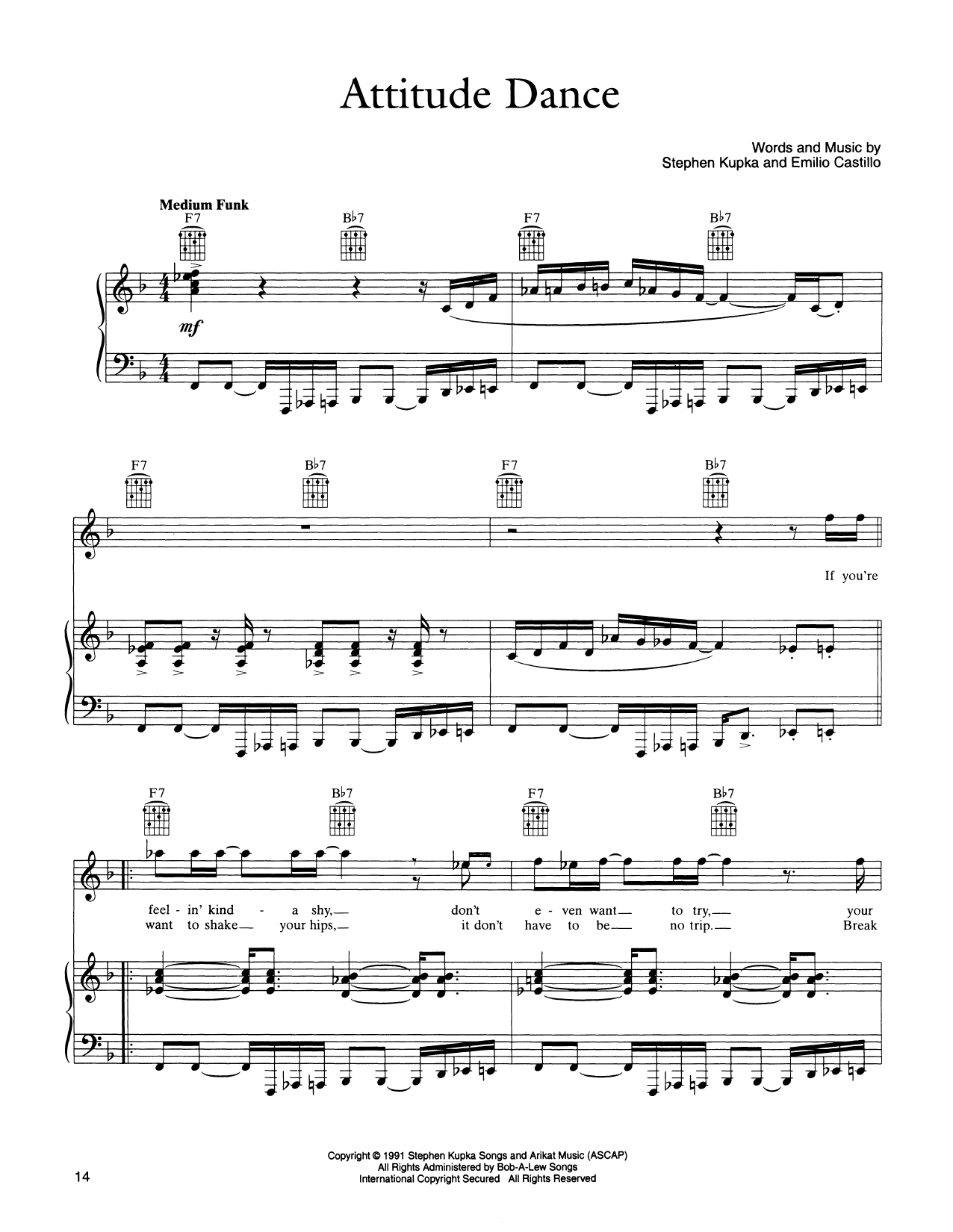 Tower Of Power Attitude Dance Sheet Music Notes & Chords for Piano, Vocal & Guitar Chords (Right-Hand Melody) - Download or Print PDF