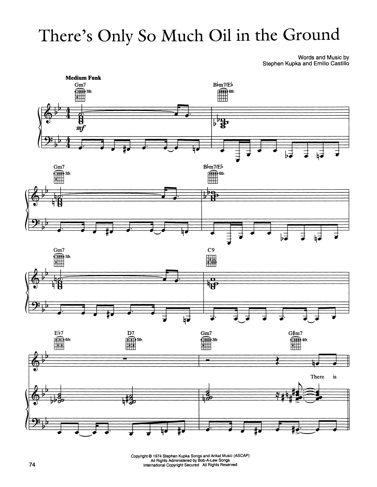 Tower Of Power Only So Much Oil In The Ground Sheet Music Notes & Chords for Piano, Vocal & Guitar Chords (Right-Hand Melody) - Download or Print PDF