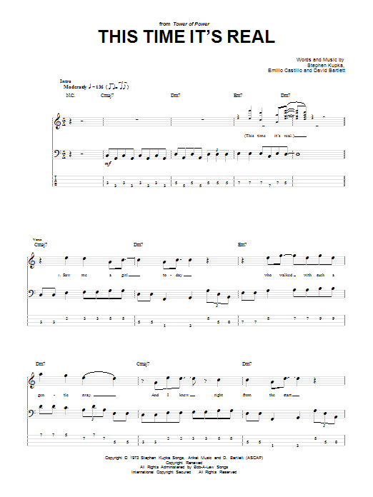 Tower Of Power This Time It's Real Sheet Music Notes & Chords for Piano, Vocal & Guitar Chords (Right-Hand Melody) - Download or Print PDF