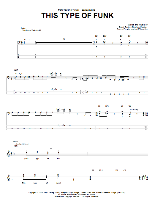 Tower Of Power This Type Of Funk Sheet Music Notes & Chords for Bass Guitar Tab - Download or Print PDF Tower Of Power This Type Of Funk Sheet Music Notes & Chords for Bass Guitar Tab - Download or Print PDF